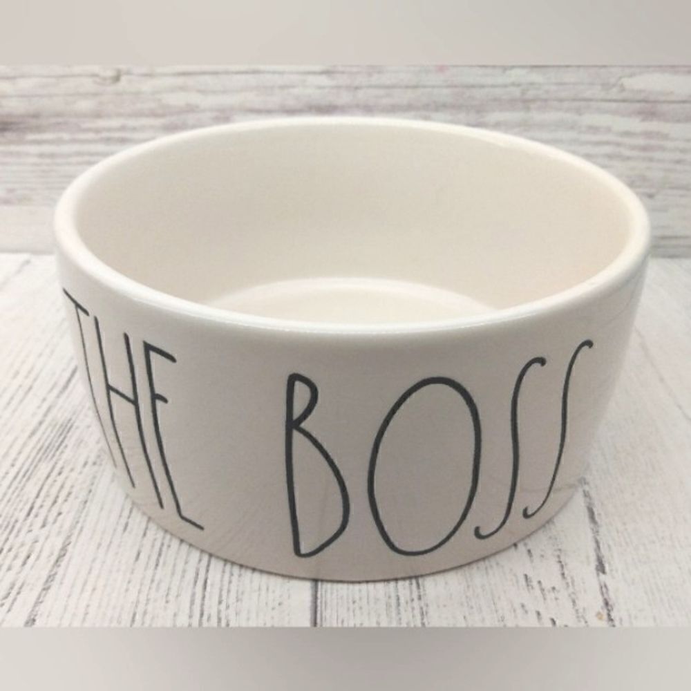 Rae Dunn Dog Cat Kitty Feeding Bowl Dish The Boss